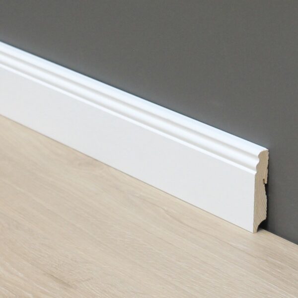 Hvítur MDF listi málaður 19x96