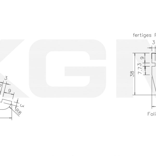 KGM 17x38 Grár MDF
